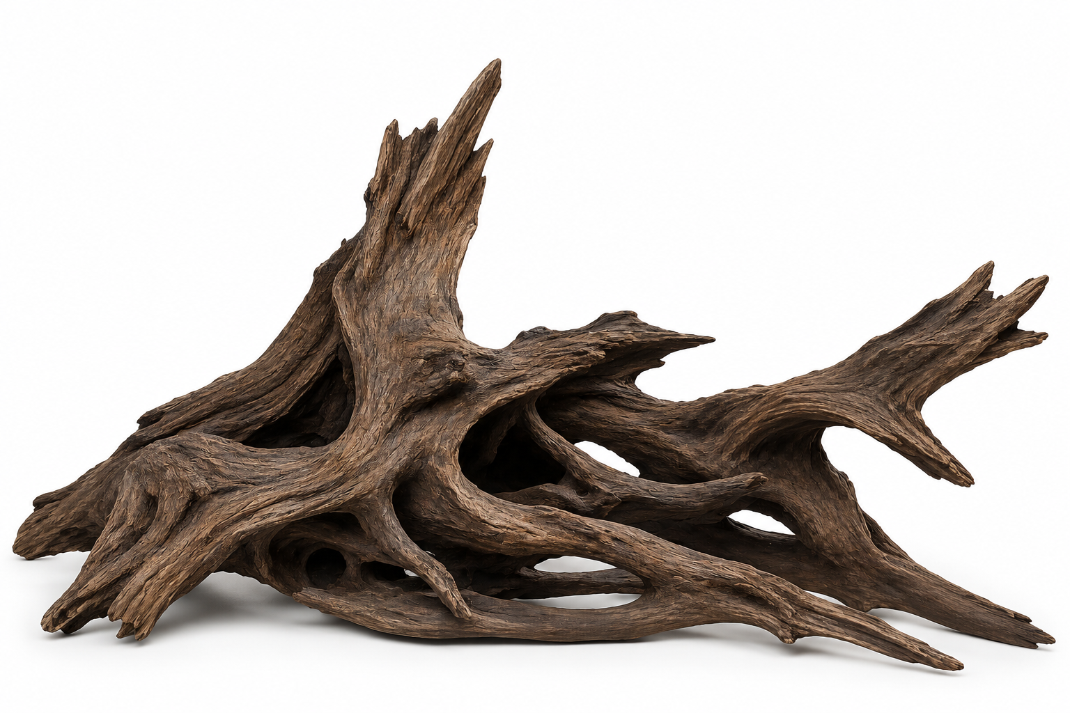 Large river-worn driftwood form for landscape placement